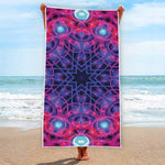 Purple And Blue Light Mandala Print Beach Towel
