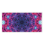 Purple And Blue Light Mandala Print Beach Towel