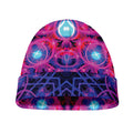 Purple And Blue Light Mandala Print Beanie