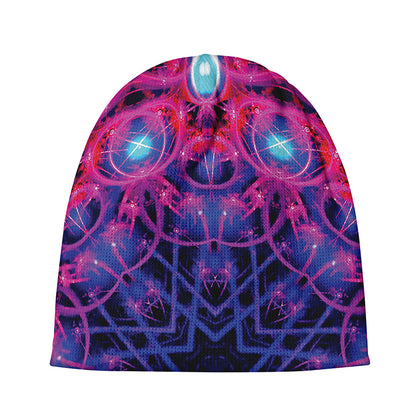 Purple And Blue Light Mandala Print Beanie