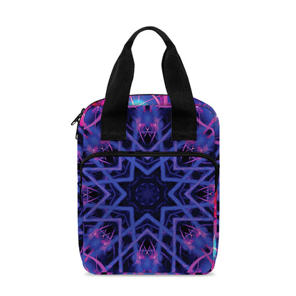 Purple And Blue Light Mandala Print Bible Tote Bag