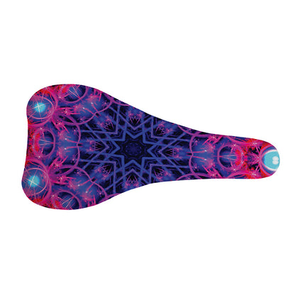 Purple And Blue Light Mandala Print Bicycle Seat Cover