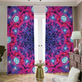 Purple And Blue Light Mandala Print Dimout Pencil Pleat Curtains