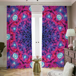 Purple And Blue Light Mandala Print Blackout Pencil Pleat Curtains