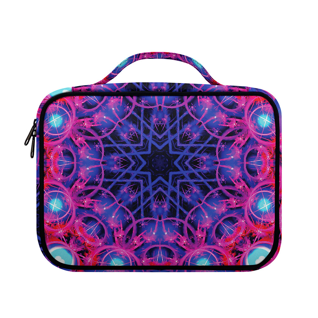 Purple And Blue Light Mandala Print Briefcase Bible Bag