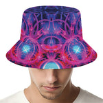 Purple And Blue Light Mandala Print Bucket Hat