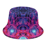 Purple And Blue Light Mandala Print Bucket Hat