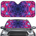 Purple And Blue Light Mandala Print Car Windshield Sun Shade