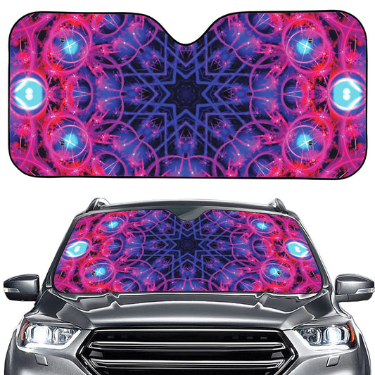 Purple And Blue Light Mandala Print Car Windshield Sun Shade