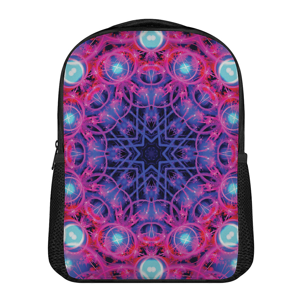 Purple And Blue Light Mandala Print Casual Backpack