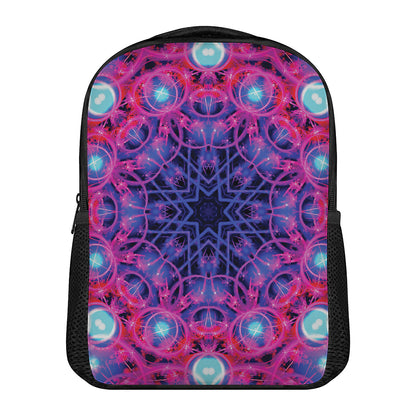 Purple And Blue Light Mandala Print Casual Backpack