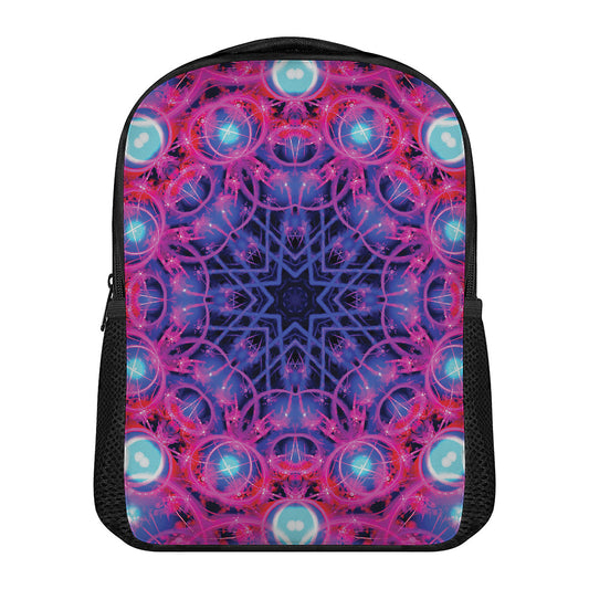 Purple And Blue Light Mandala Print Casual Backpack