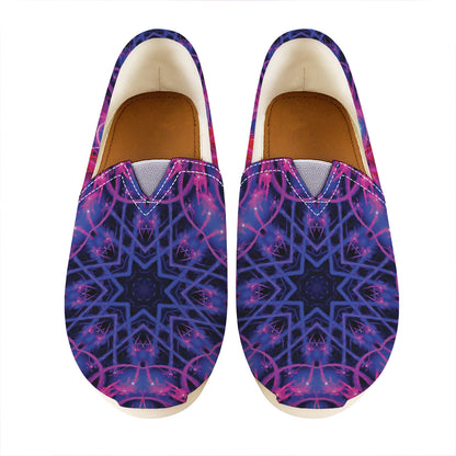 Purple And Blue Light Mandala Print Casual Shoes