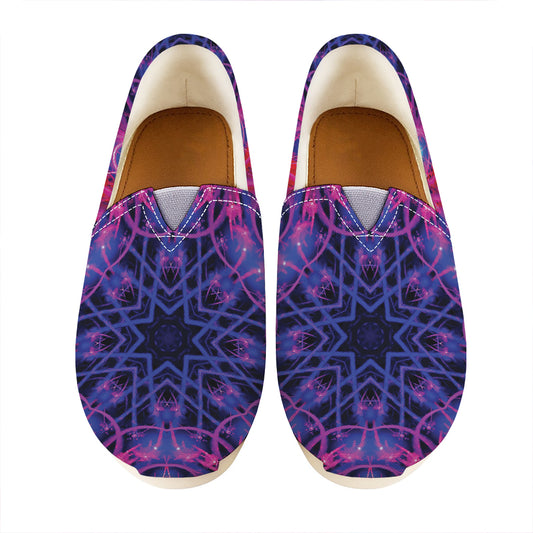 Purple And Blue Light Mandala Print Casual Shoes