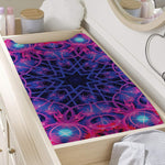Purple And Blue Light Mandala Print Changing Pad Cover