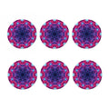 Purple And Blue Light Mandala Print Coaster Set
