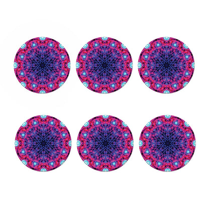 Purple And Blue Light Mandala Print Coaster Set