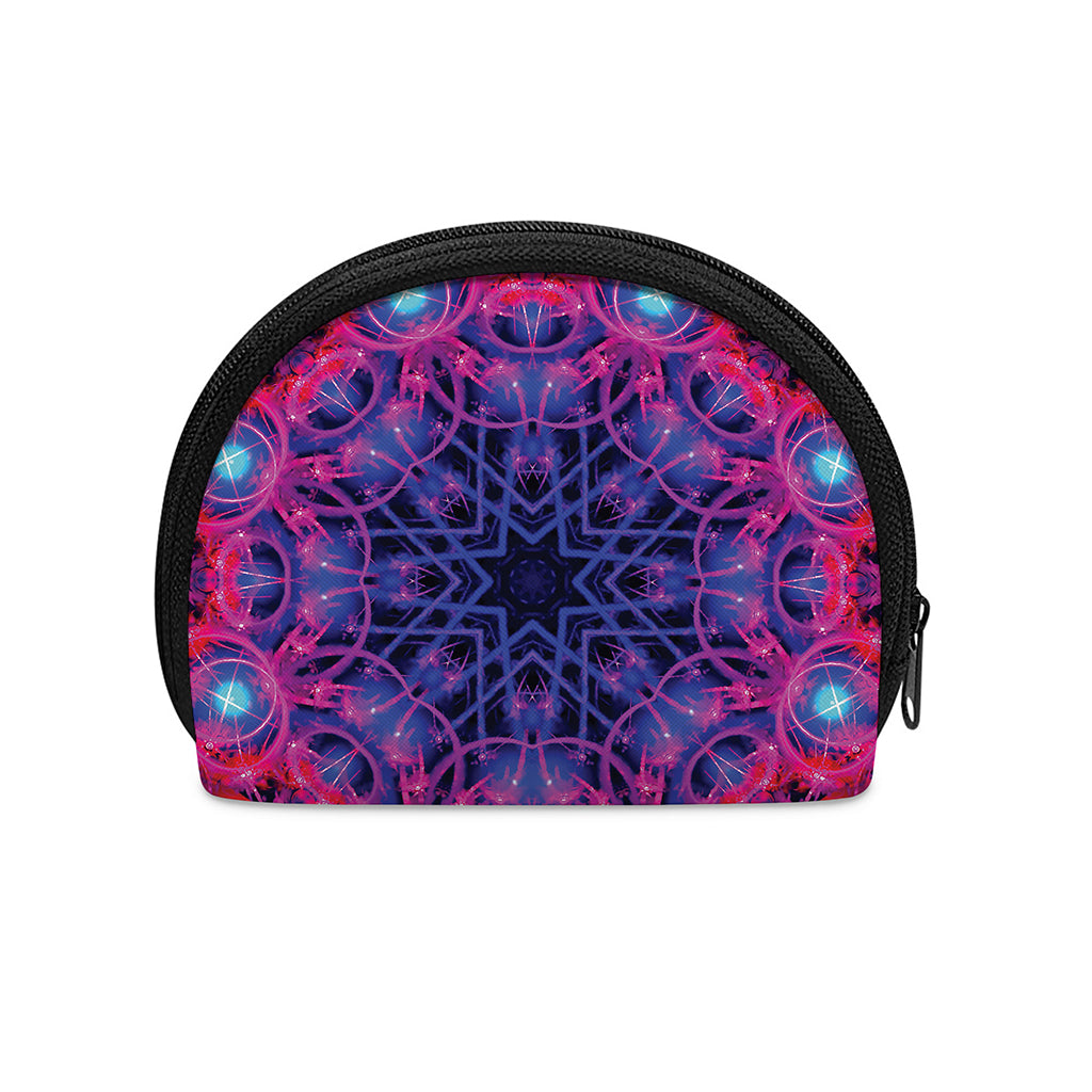 Purple And Blue Light Mandala Print Coin Purse