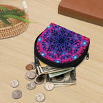 Purple And Blue Light Mandala Print Coin Purse