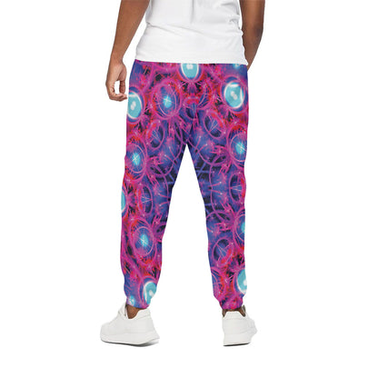Purple And Blue Light Mandala Print Cotton Pants