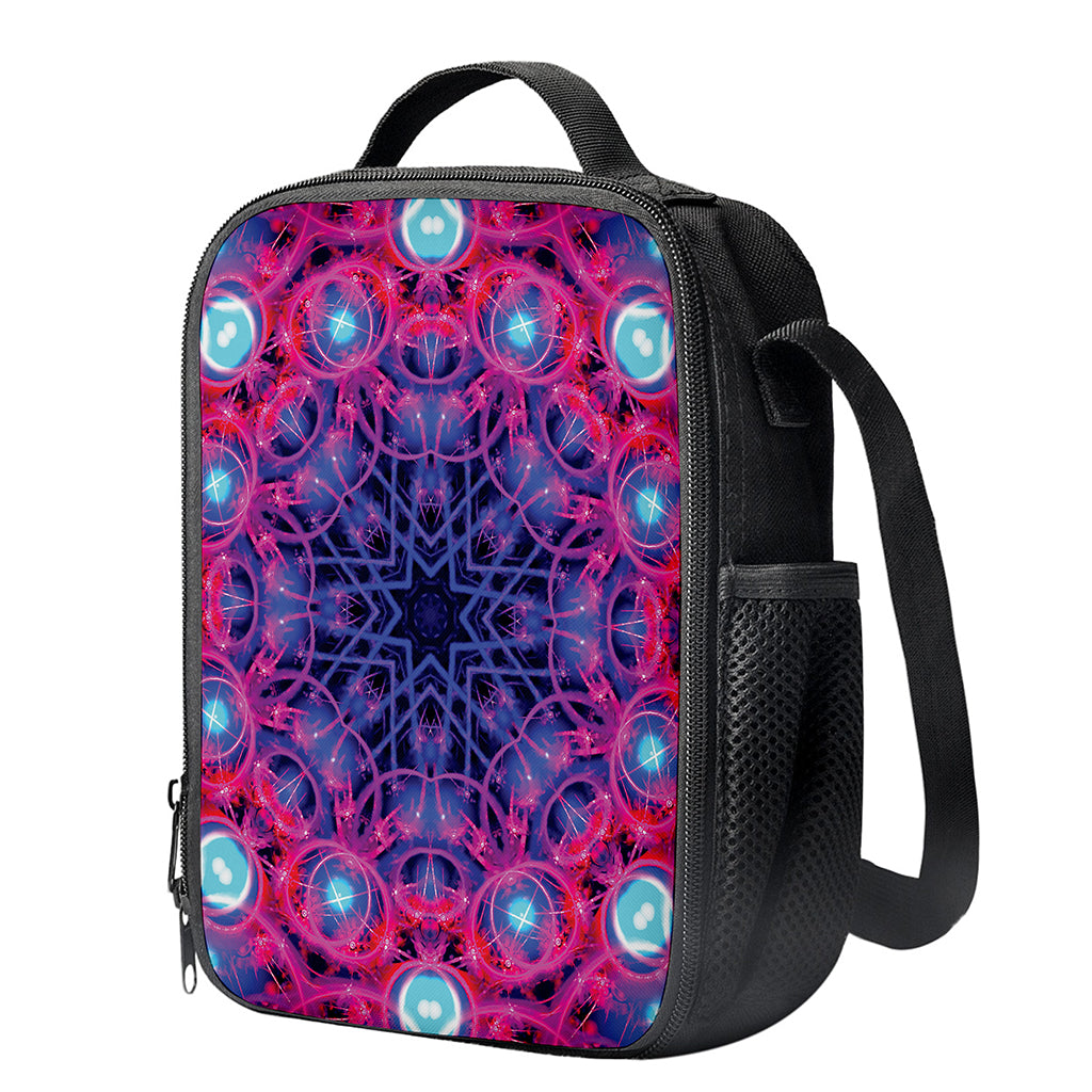 Purple And Blue Light Mandala Print Crossbody Lunch Bag