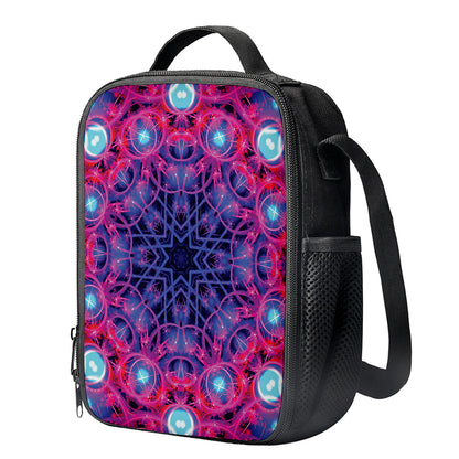 Purple And Blue Light Mandala Print Crossbody Lunch Bag