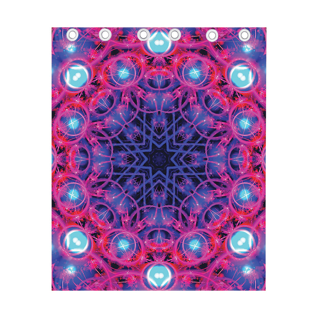Purple And Blue Light Mandala Print Curtain