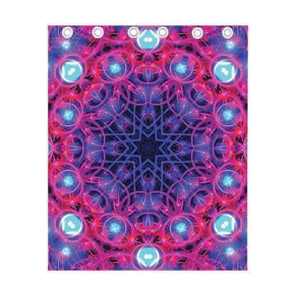Purple And Blue Light Mandala Print Curtain