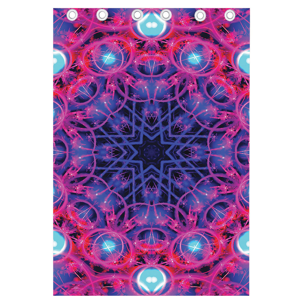 Purple And Blue Light Mandala Print Curtain