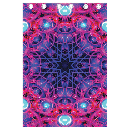 Purple And Blue Light Mandala Print Curtain