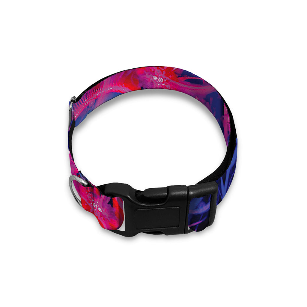 Purple And Blue Light Mandala Print Dog Collar