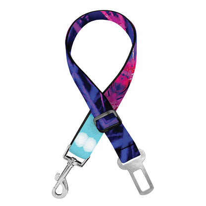 Purple And Blue Light Mandala Print Dog Seat Belt