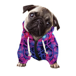 Purple And Blue Light Mandala Print Dog Zip Up Hoodie