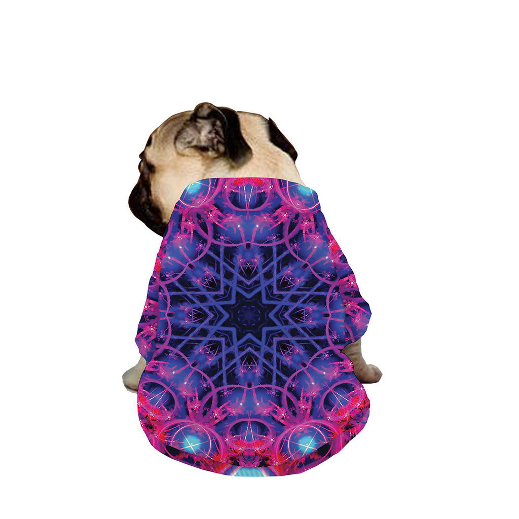 Purple And Blue Light Mandala Print Dog Zip Up Jacket