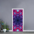 Purple And Blue Light Mandala Print Door Sticker