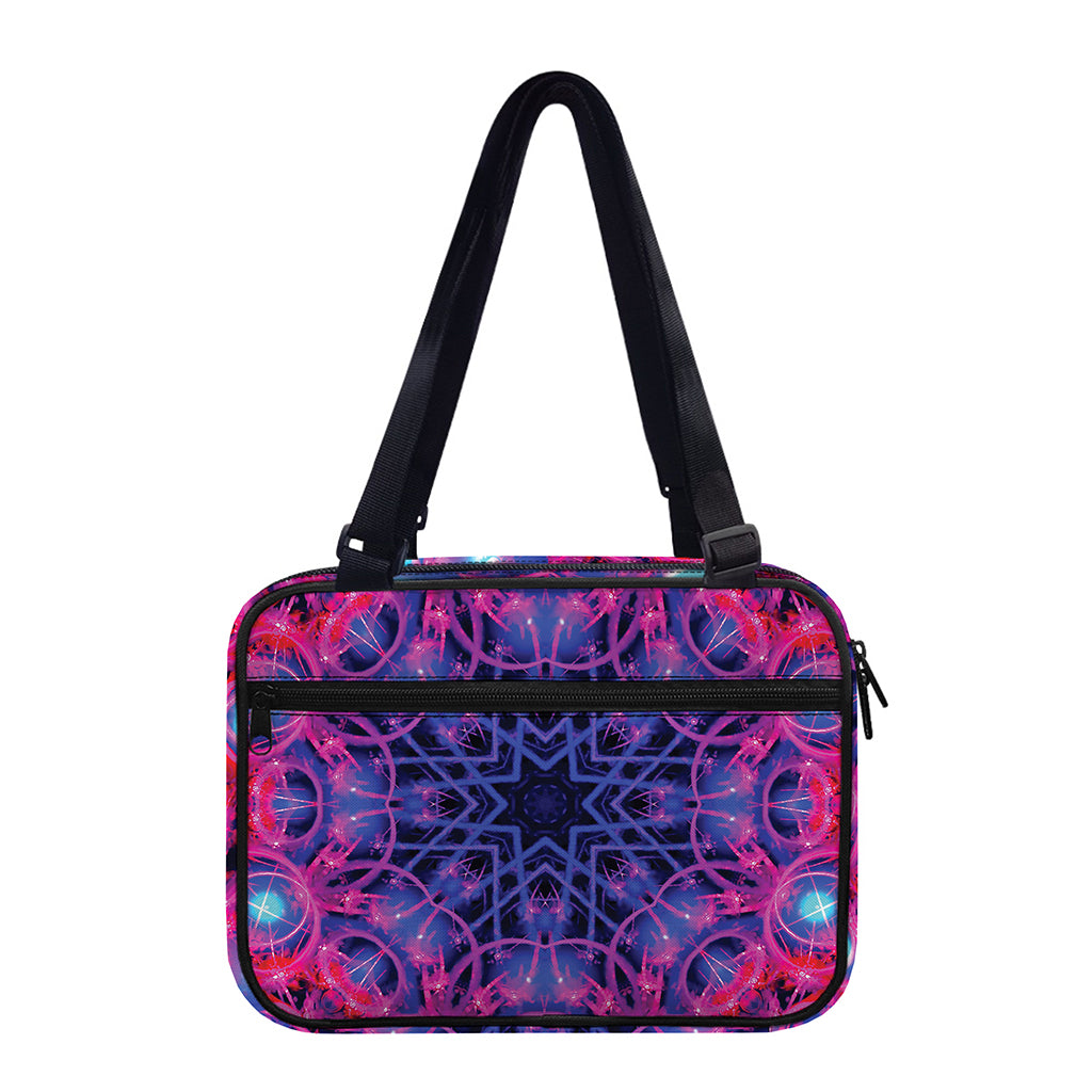 Purple And Blue Light Mandala Print Double Strap Bible Bag