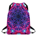 Purple And Blue Light Mandala Print Drawstring Backpack