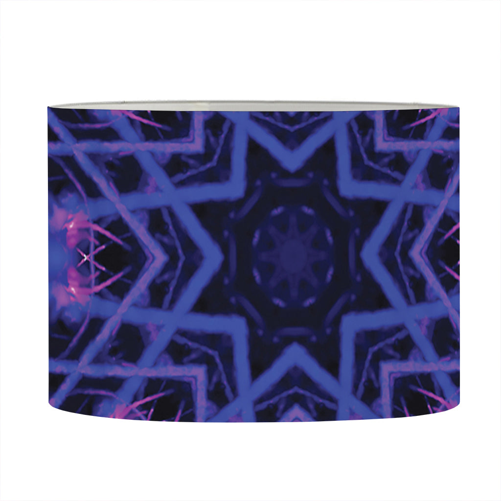 Purple And Blue Light Mandala Print Drum Lamp Shade