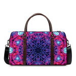 Purple And Blue Light Mandala Print Duffle Bag