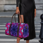 Purple And Blue Light Mandala Print Duffle Bag