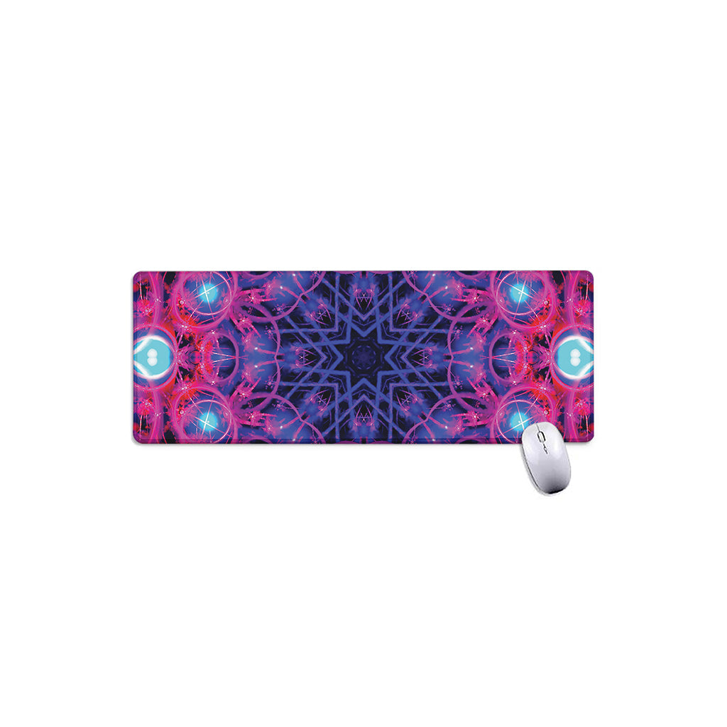 Purple And Blue Light Mandala Print Extended Mouse Pad