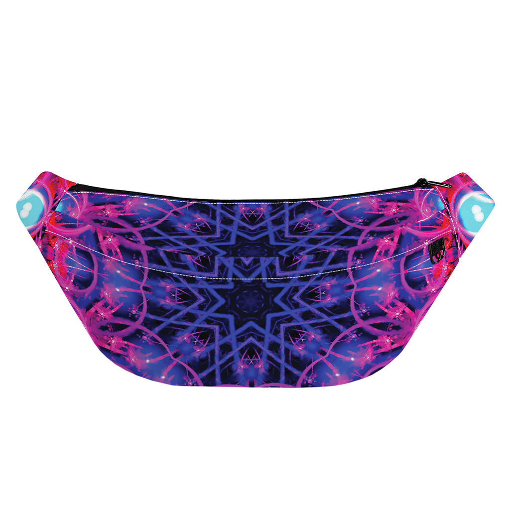 Purple And Blue Light Mandala Print Fanny Pack