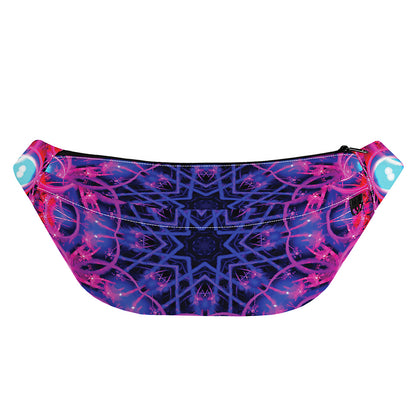 Purple And Blue Light Mandala Print Fanny Pack