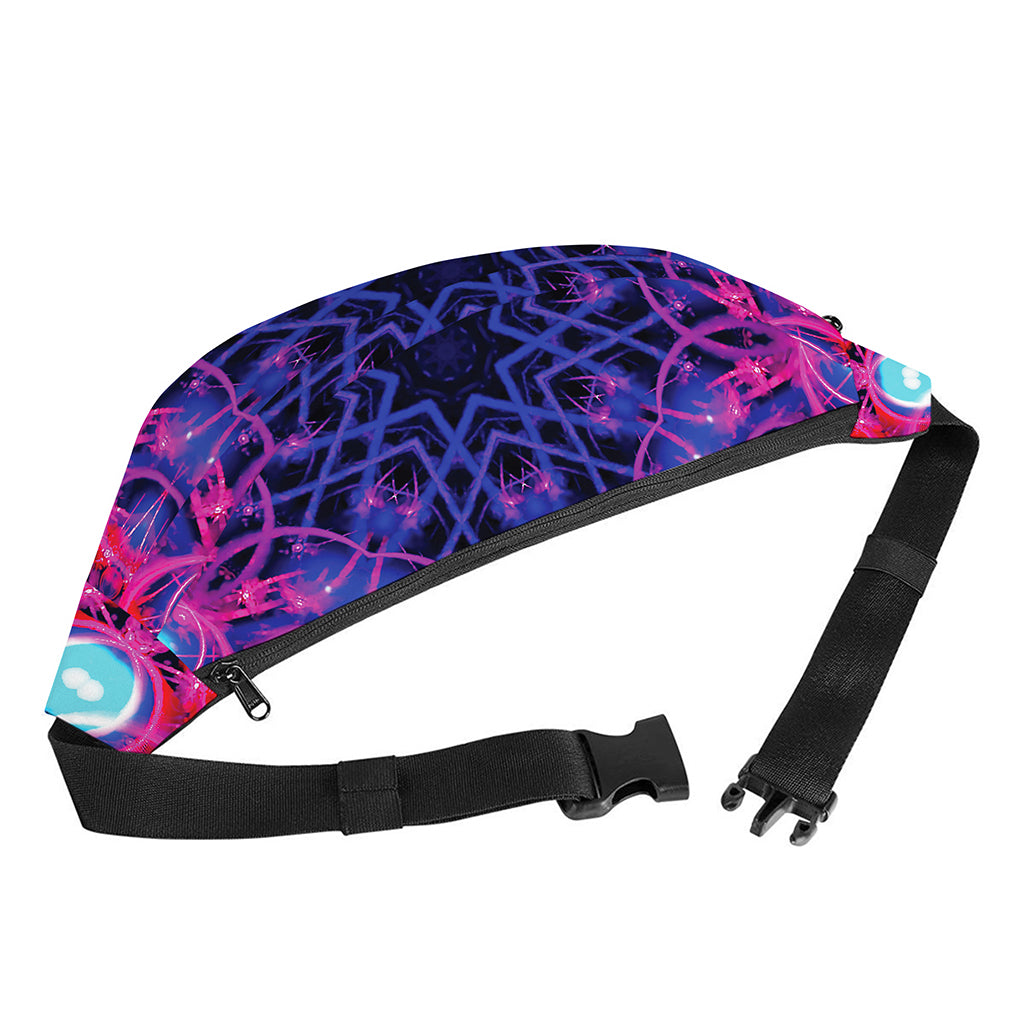 Purple And Blue Light Mandala Print Fanny Pack