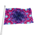 Purple And Blue Light Mandala Print Flag