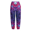 Purple And Blue Light Mandala Print Fleece Lined Knit Pants