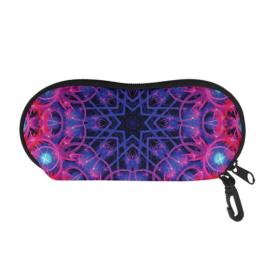 Purple And Blue Light Mandala Print Glasses Case