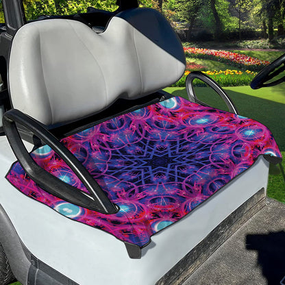 Purple And Blue Light Mandala Print Golf Cart Seat Cover