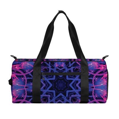Purple And Blue Light Mandala Print Gym Bag