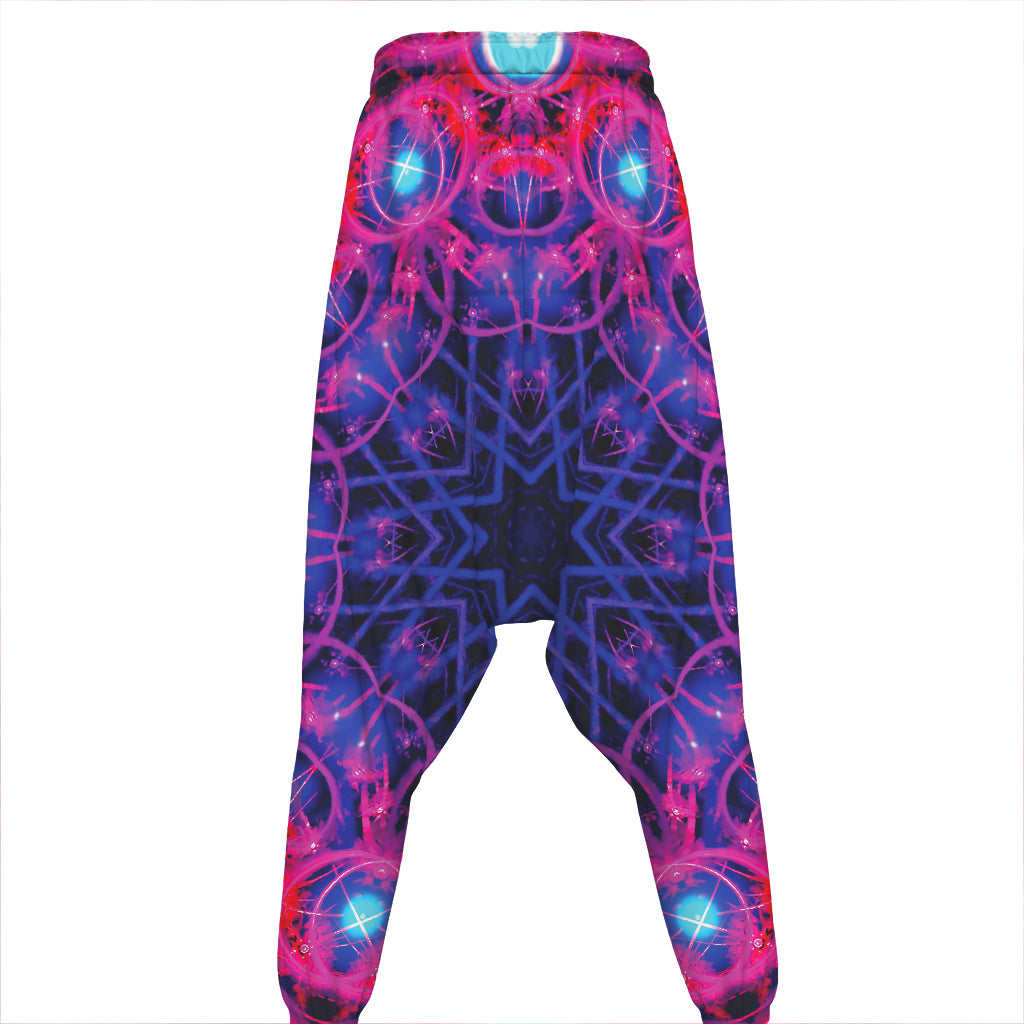 Purple And Blue Light Mandala Print Hammer Pants